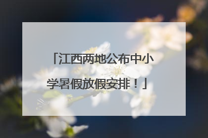 江西两地公布中小学暑假放假安排！