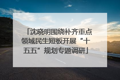 沈晓明围绕补齐重点领域民生短板开展“十五五”规划专题调研