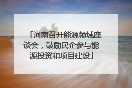 河南召开能源领域座谈会，鼓励民企参与能源投资和项目建设