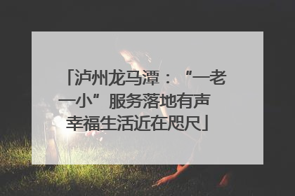 泸州龙马潭：“一老一小”服务落地有声 幸福生活近在咫尺