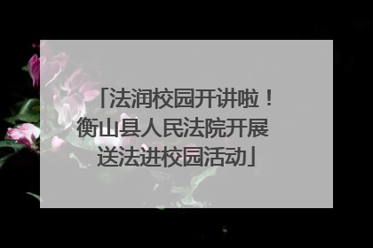 法润校园开讲啦！衡山县人民法院开展 送法进校园活动