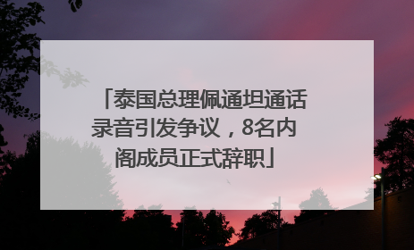 泰国总理佩通坦通话录音引发争议，8名内阁成员正式辞职