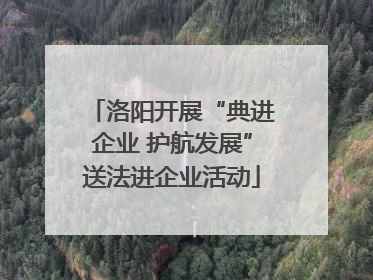 洛阳开展“典进企业 护航发展”送法进企业活动