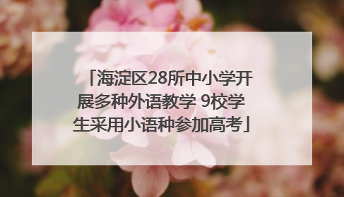 海淀区28所中小学开展多种外语教学 9校学生采用小语种参加高考