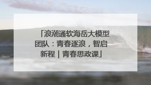 浪潮通软海岳大模型团队：青春逐浪，智启新程｜青春思政课