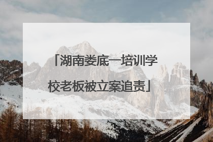 湖南娄底一培训学校老板被立案追责