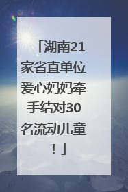 湖南21家省直单位爱心妈妈牵手结对30名流动儿童！