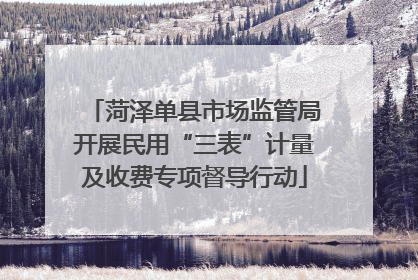 菏泽单县市场监管局开展民用“三表”计量及收费专项督导行动