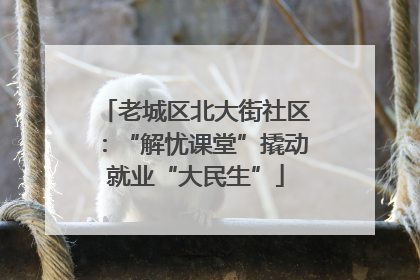 老城区北大街社区：“解忧课堂”撬动就业“大民生”