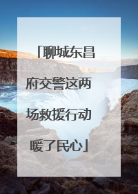 聊城东昌府交警这两场救援行动暖了民心