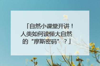 自然小课堂开讲！人类如何读懂大自然的“摩斯密码”？