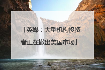 英媒：大型机构投资者正在撤出美国市场