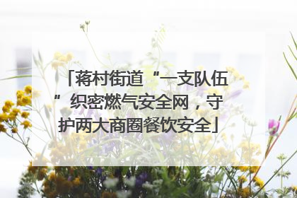 蒋村街道“一支队伍”织密燃气安全网，守护两大商圈餐饮安全