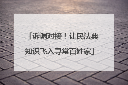 诉调对接！让民法典知识飞入寻常百姓家