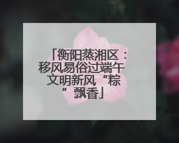 衡阳蒸湘区：移风易俗过端午 文明新风“粽”飘香
