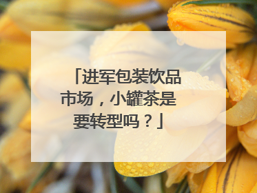 进军包装饮品市场，小罐茶是要转型吗？