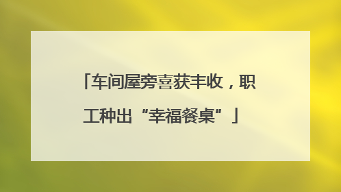车间屋旁喜获丰收，职工种出“幸福餐桌”