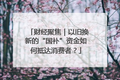 财经聚焦｜以旧换新的“国补”资金如何抵达消费者？