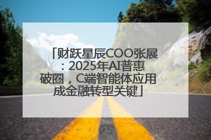 财跃星辰COO张展：2025年AI普惠破圈，C端智能体应用成金融转型关键