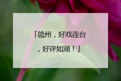 赣州，好戏连台，好评如潮！