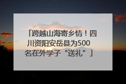 跨越山海寄乡情！四川资阳安岳县为500名在外学子“送礼”