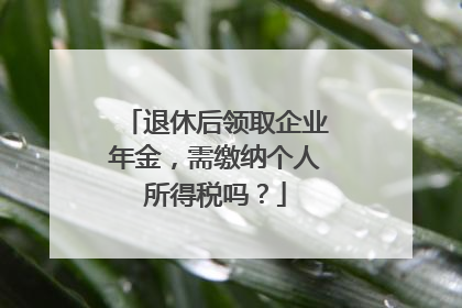 退休后领取企业年金，需缴纳个人所得税吗？