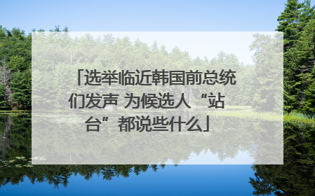 选举临近韩国前总统们发声 为候选人“站台”都说些什么