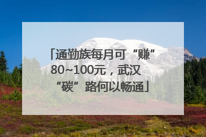 通勤族每月可“赚”80~100元，武汉“碳”路何以畅通