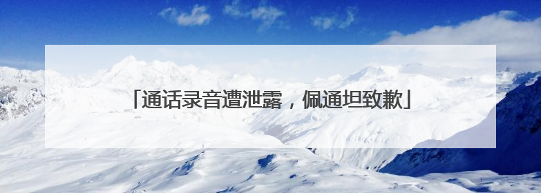 通话录音遭泄露，佩通坦致歉