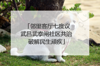 邻里客厅七度议 武昌武泰闸社区共治破解民生顽疾