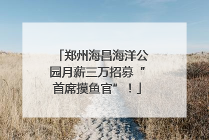 郑州海昌海洋公园月薪三万招募“首席摸鱼官”！
