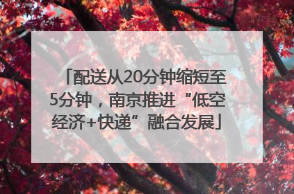 配送从20分钟缩短至5分钟，南京推进“低空经济+快递”融合发展