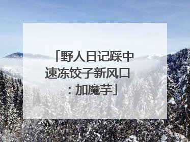 野人日记踩中速冻饺子新风口：加魔芋