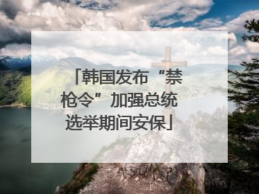 韩国发布“禁枪令”加强总统选举期间安保