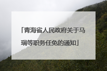 青海省人民政府关于马瑞等职务任免的通知