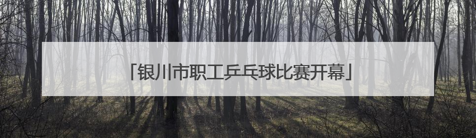 银川市职工乒乓球比赛开幕
