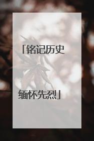 铭记历史 缅怀先烈