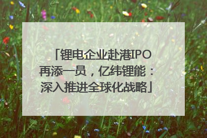 锂电企业赴港IPO再添一员，亿纬锂能：深入推进全球化战略