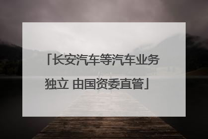 长安汽车等汽车业务独立 由国资委直管