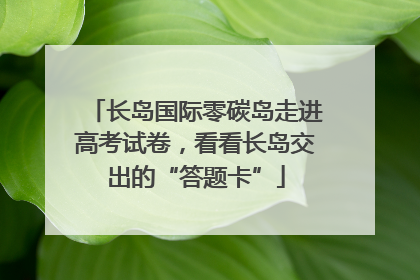 长岛国际零碳岛走进高考试卷，看看长岛交出的“答题卡”