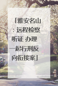 雅安名山：远程检察听证 办理一起行刑反向衔接案