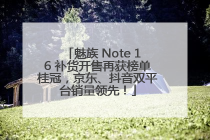 魅族 Note 16 补货开售再获榜单桂冠，京东、抖音双平台销量领先！