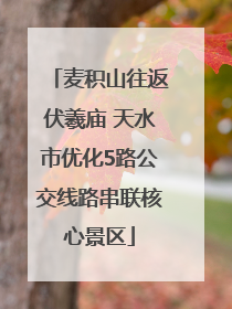 麦积山往返伏羲庙 天水市优化5路公交线路串联核心景区