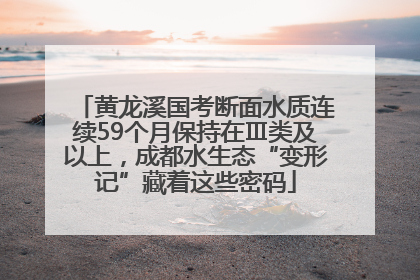 黄龙溪国考断面水质连续59个月保持在Ⅲ类及以上，成都水生态“变形记”藏着这些密码