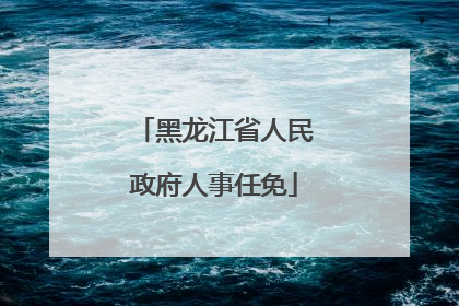 黑龙江省人民政府人事任免