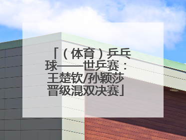 （体育）乒乓球——世乒赛：王楚钦/孙颖莎晋级混双决赛