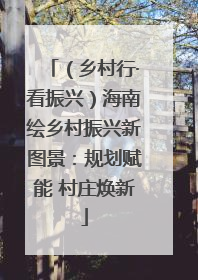 （乡村行·看振兴）海南绘乡村振兴新图景：规划赋能 村庄焕新