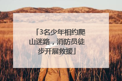3名少年相约爬山迷路，消防员徒步开展救援