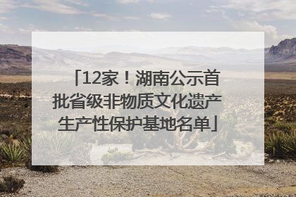 12家！湖南公示首批省级非物质文化遗产生产性保护基地名单