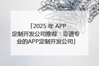 2025 年 APP 定制开发公司推荐：靠谱专业的APP定制开发公司